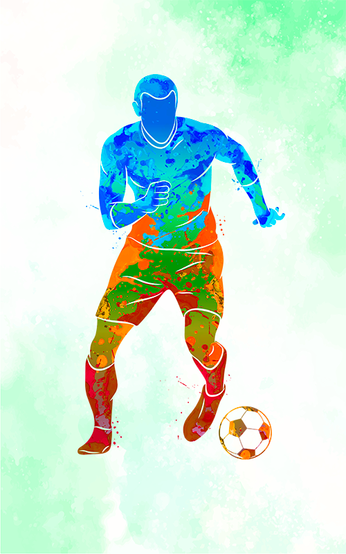 Futbalový plagát akvarelový hráč - Tenstickers