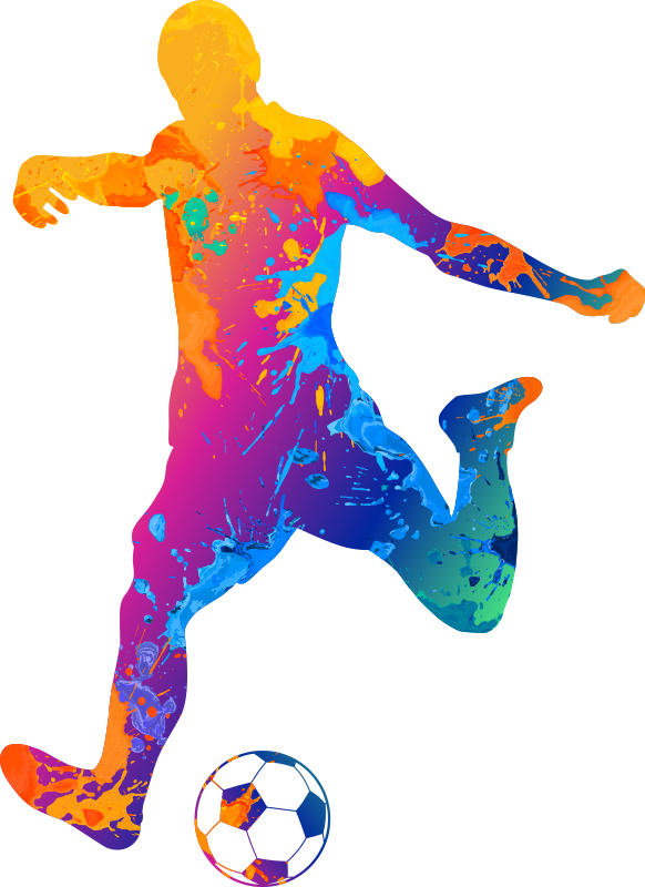 Futbalový plagát s rozliatou farbou - Tenstickers