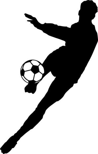 Futbalový plagát silueta futbalistu s loptou - Tenstickers