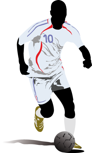 Futbalový plagát futbalista v behu - Tenstickers