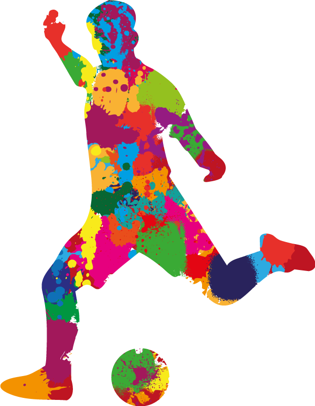 Futbalový plagát hráča s farebnými efektmi - Tenstickers