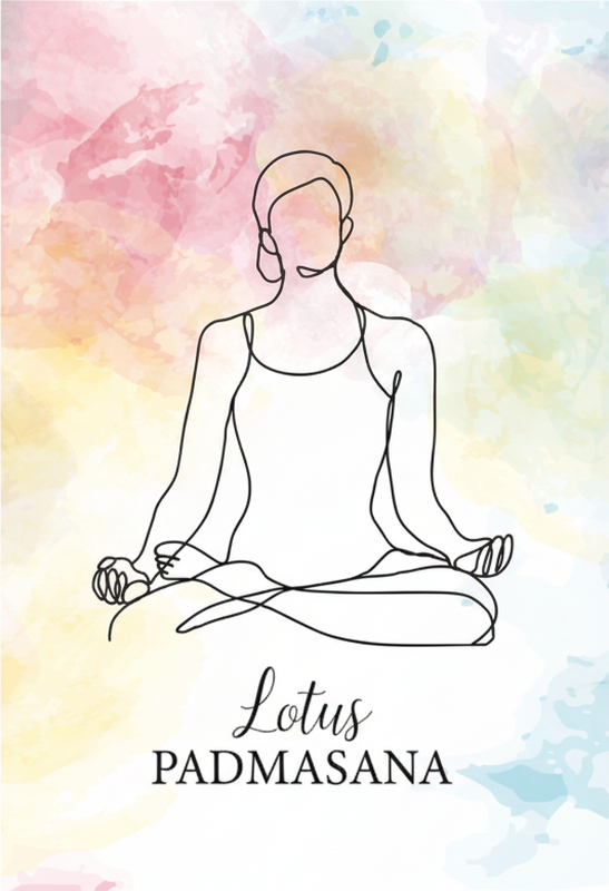 Zenový plagát s čiarovou kresbou meditačných póz - Tenstickers
