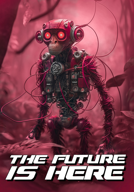 plagát do spálne robotický Opica - Tenstickers