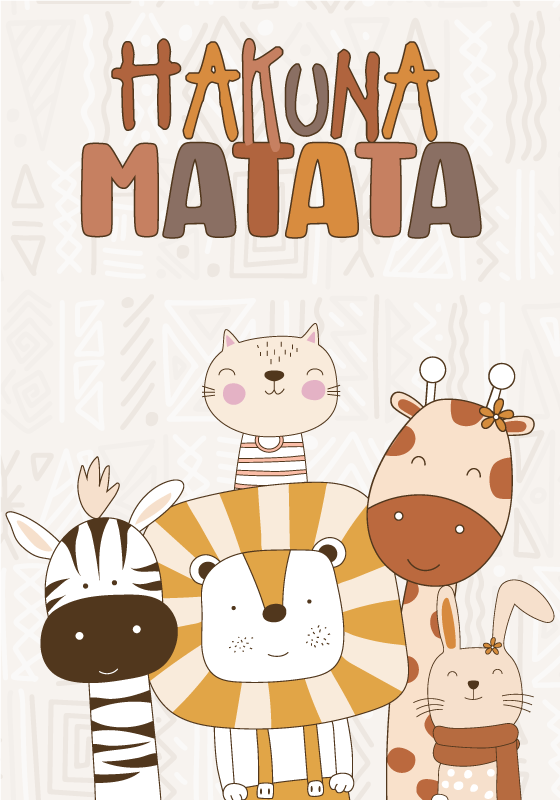 plagát do detskej izby hakuna matata - Tenstickers