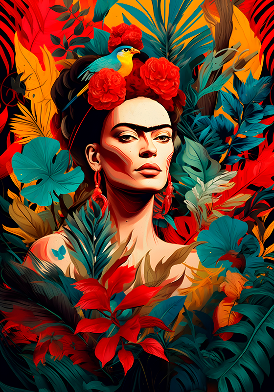 plagátové umenie autoportrét v mexickom štýle - Tenstickers