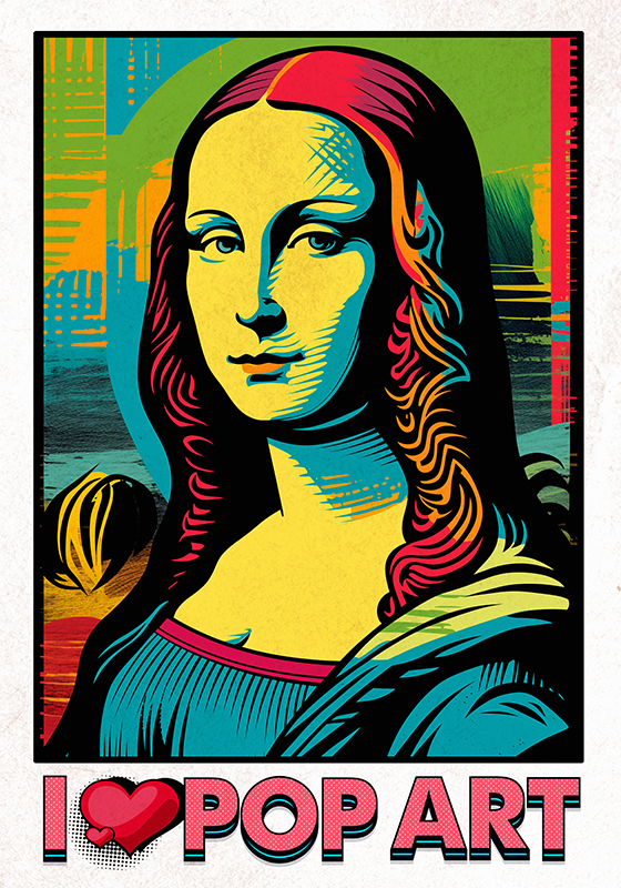 Plagát s pop artom farebná gioconda - Tenstickers