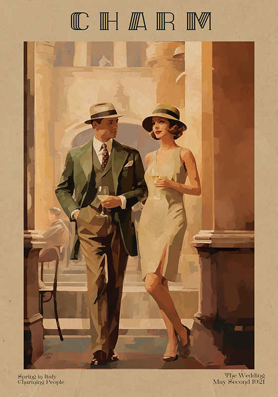 Plagát art deco časopis o šarme - Tenstickers