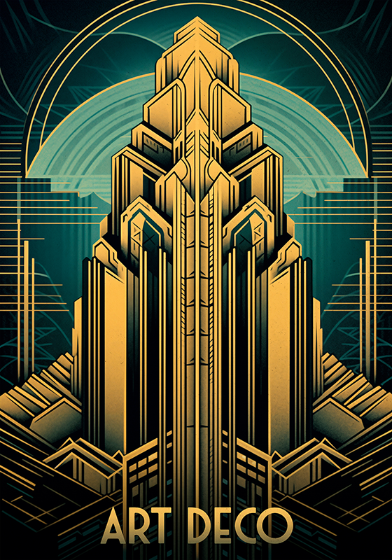 Plagát art deco veža - Tenstickers