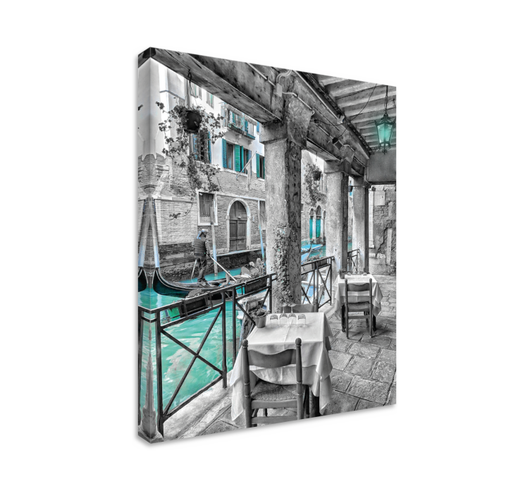 Muž na koni na lodi benátky mesto - Tenstickers