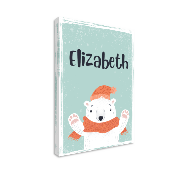 Roztomilé meno s prispôsobeným plátnom ľadového medveďa - Tenstickers