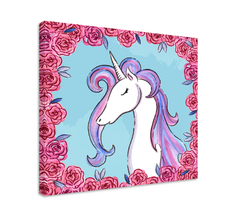 Lilac tone unicorn wall print - Tenstickers