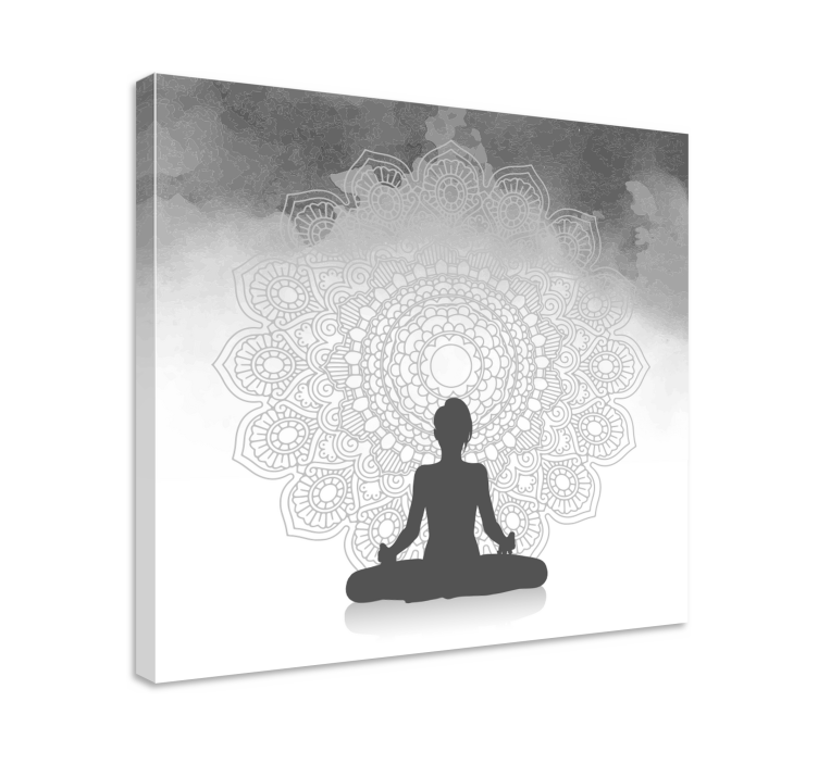 Silueta meditácia mandala plátno umenie - Tenstickers