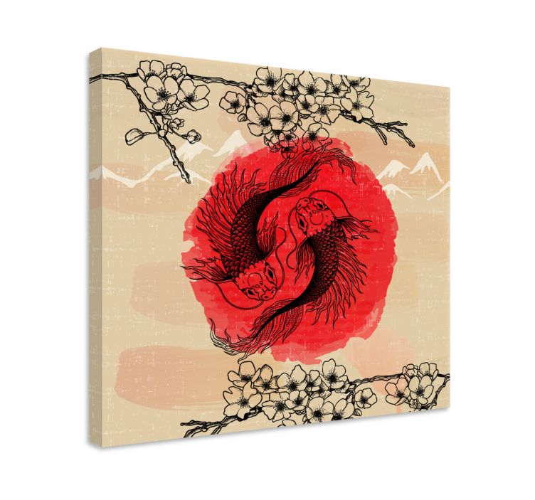 Ryby ying yang rybie plátno - Tenstickers