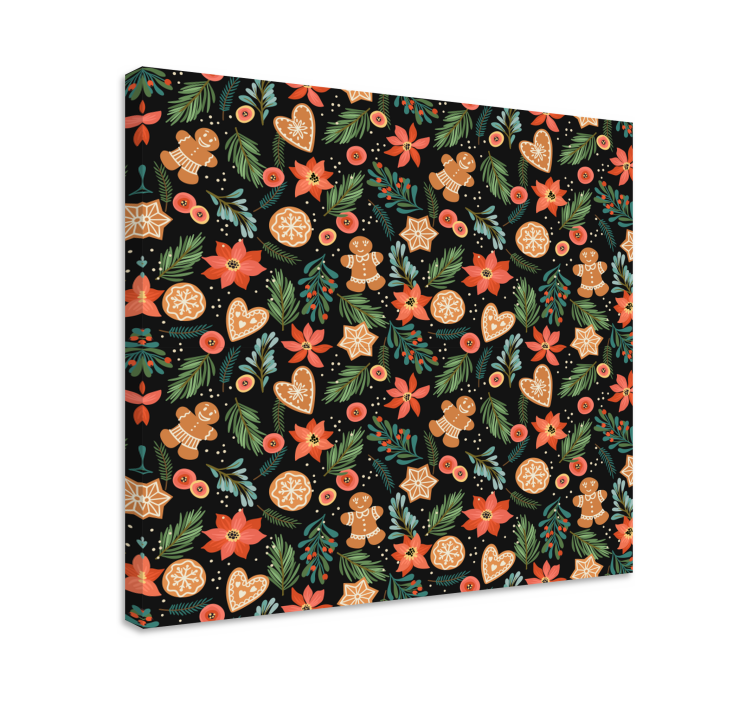 Obraz zvierat s perníkovými vianočnými vzormi - Tenstickers