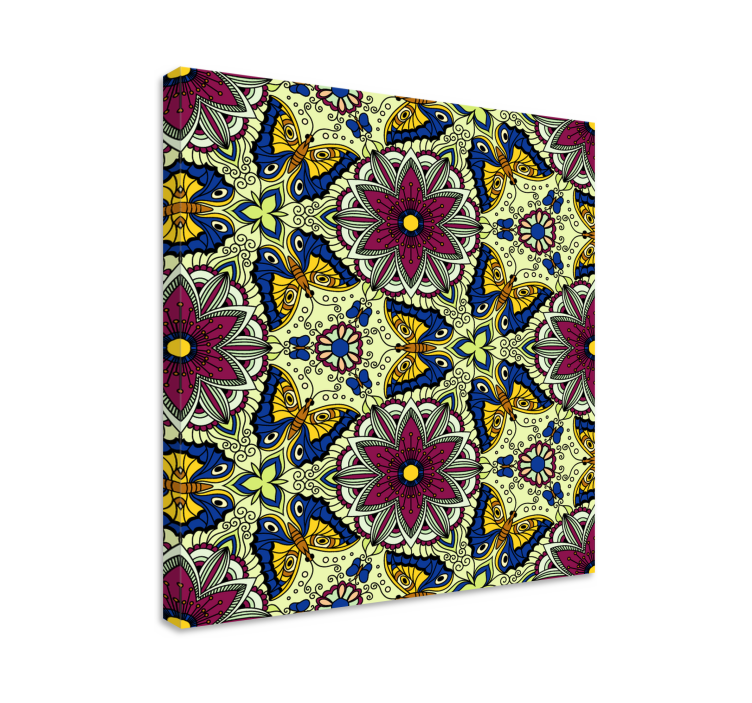 Obraz na stenu rastliny s kvetinovým motýľom - Tenstickers