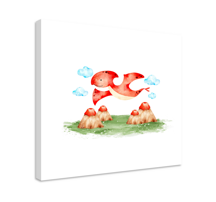 Dinosaurus obraz lietajúce červené stvorenie - Tenstickers
