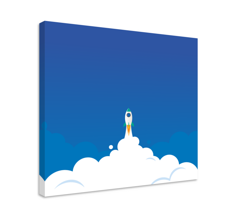 Karikatúra odpaľujúca raketu vesmírne škôlkarske obrazy na stenu - Tenstickers