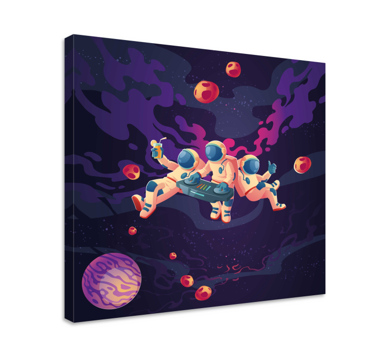 Obraz na stenu videohry astronauti hrajú spolu - Tenstickers