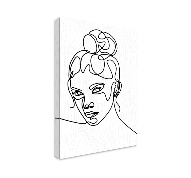žena face line art spálne obrazy na stenu - Tenstickers