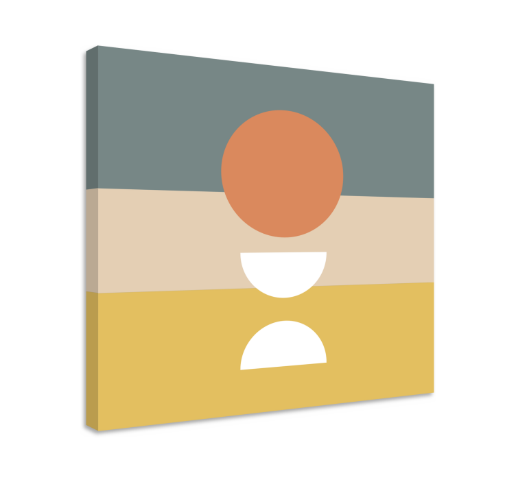 3 pruhované s kruhovou vlajkou geometrické obrazy na stenu - Tenstickers