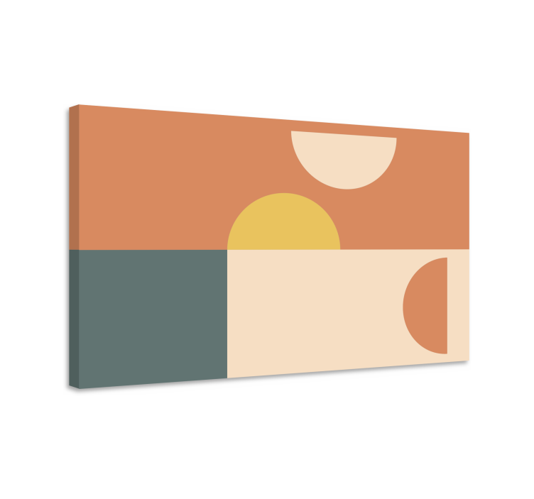 Polkruhy a obdĺžniky geometrické obrazy na stenu - Tenstickers