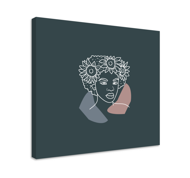 Obraz postavy s bohatou botanickou výzdobou - Tenstickers