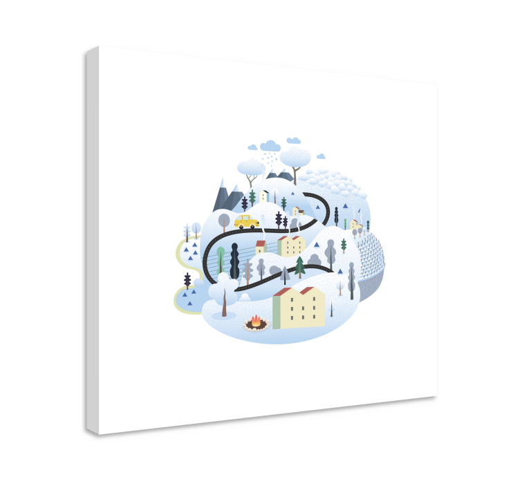 obraz mesto zimná vyhliadková trasa - Tenstickers