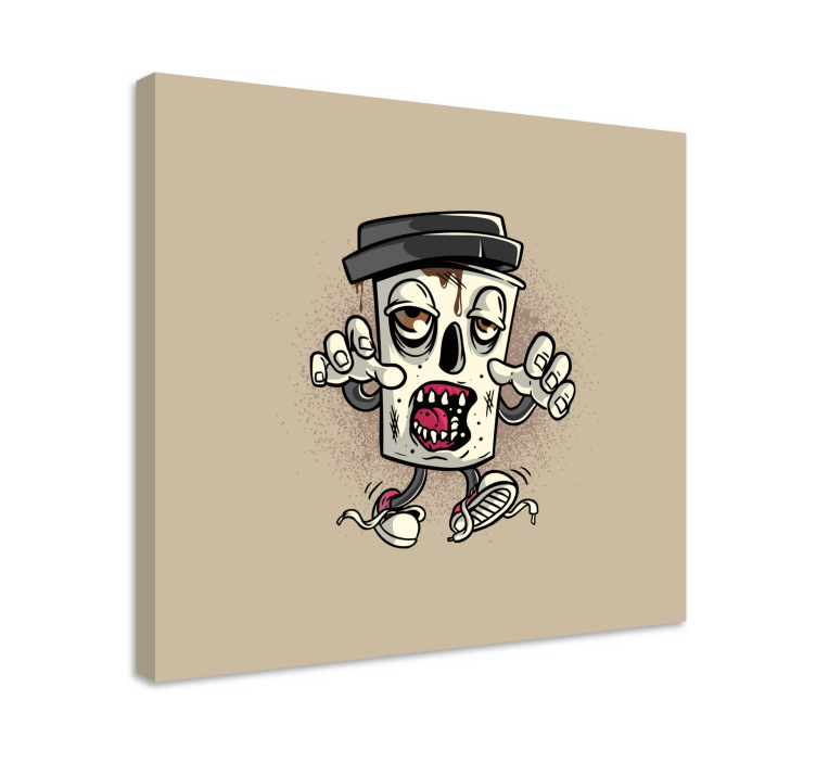 Káva zombie graffiti charakter moderné obrazy na stenu - Tenstickers