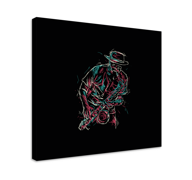 Abstraktný jazzový saxofónista hudobné obrazy na stenu - Tenstickers