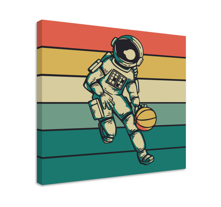 Obraz na stenu šport kozmonaut hrajúci basketbal - Tenstickers