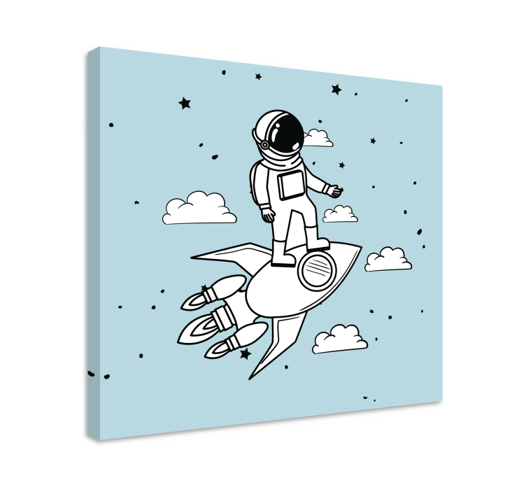 Raketový astronaut a moderné obrazy na stenu hviezd - Tenstickers