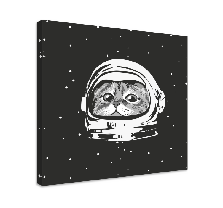 obraz mačky čiernobiely astronaut - Tenstickers
