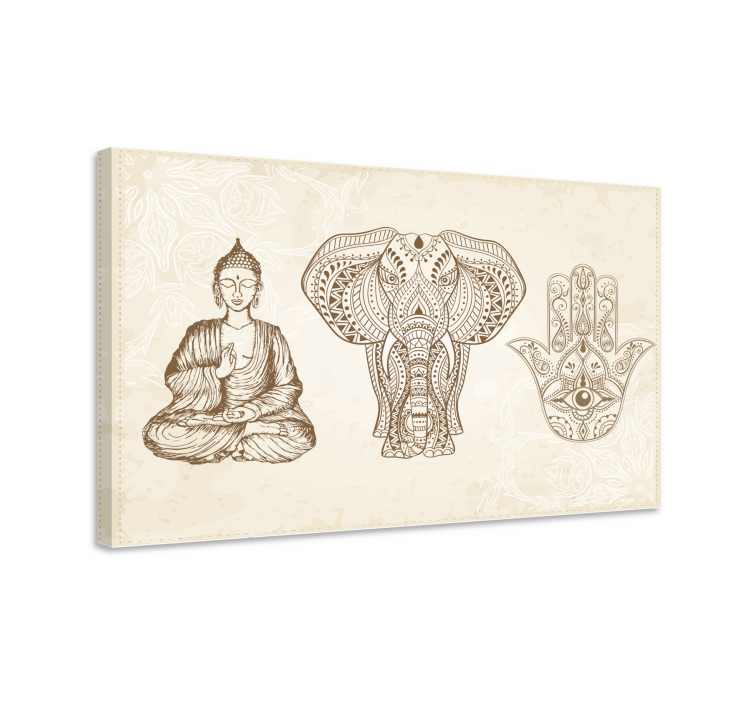 Symbol ruky moderného obrazy na stenu buddha hamsa - Tenstickers