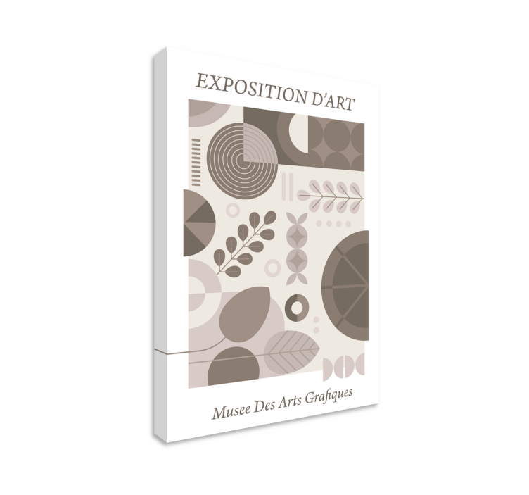 Abstraktný obraz s geometrickými listovými vzormi - Tenstickers