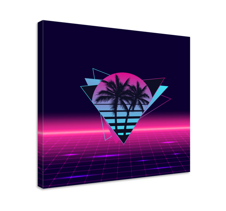 Retro obrazy na stenu palmy v štýle vaporwave - Tenstickers