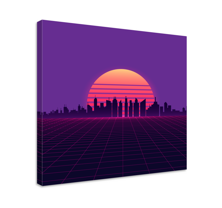 Retro obrazy na stenu v štýle vaporwave sunset 80s - Tenstickers