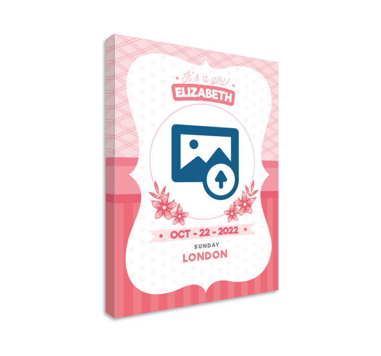 Obraz pre bábätko personalizované ružové oznámenie - Tenstickers