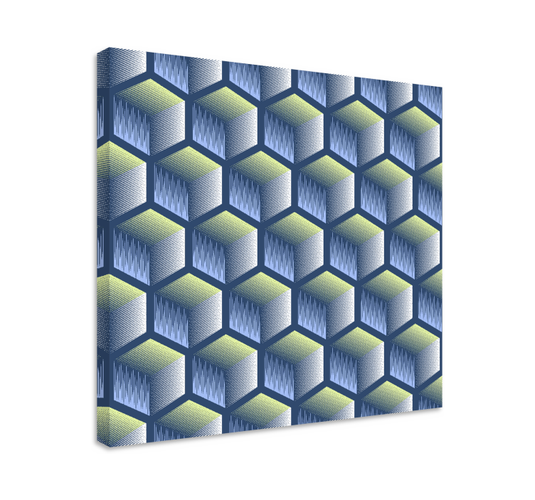 Obraz z geometrických tvarov hexagonálny kockový vzor - Tenstickers