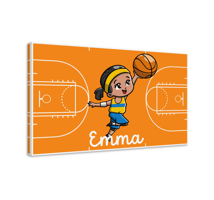 Detský obraz na stenu dievča hrajúce basketbal - Tenstickers