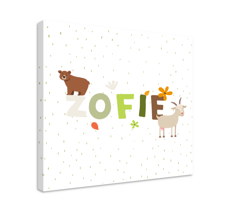 Obraz s menom a zvieratkami - Tenstickers