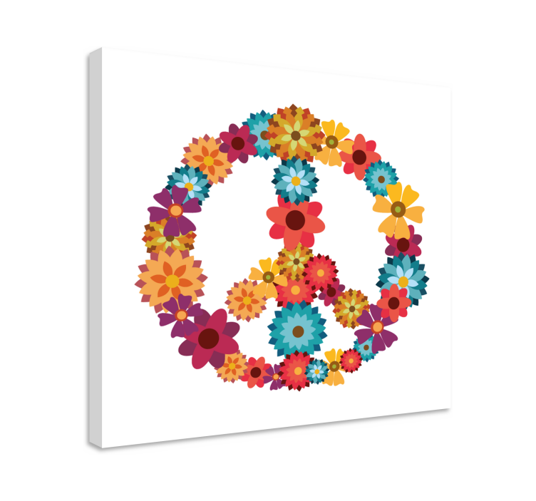 obraz na stenu kvety symbol hippies - Tenstickers