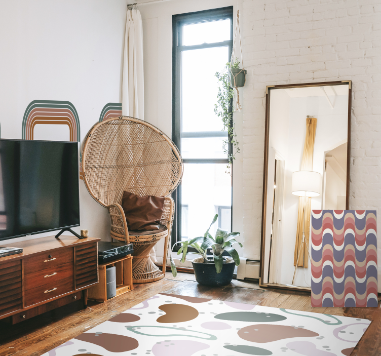 obraz z geometrických tvarov dizajn vlnitého vzoru - Tenstickers