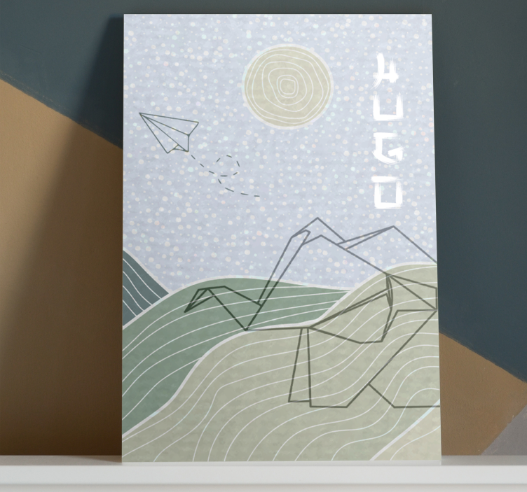 obraz do detskej izby modré oblaky a vtáky - Tenstickers