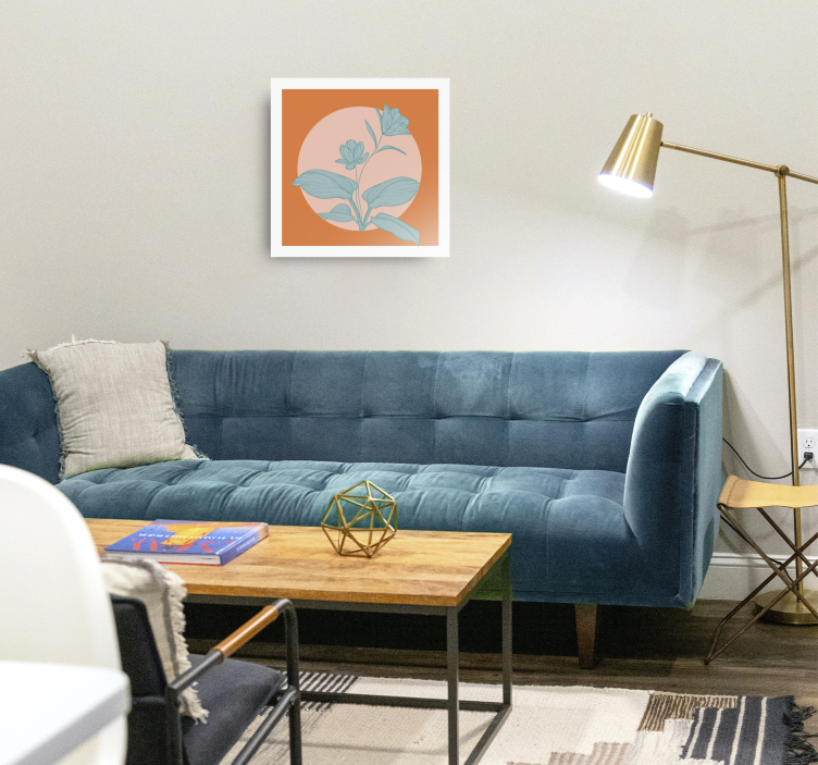 obraz na stenu rastliny oranžová štylizovaná ilustrácia - Tenstickers