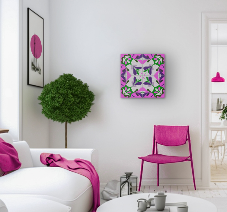 vintage obraz ružový hydraulický dlaždice - Tenstickers