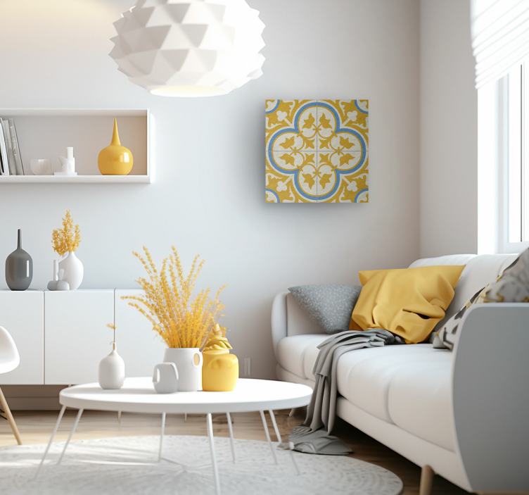 vintage obraz Žltá hydraulická dlažba - Tenstickers