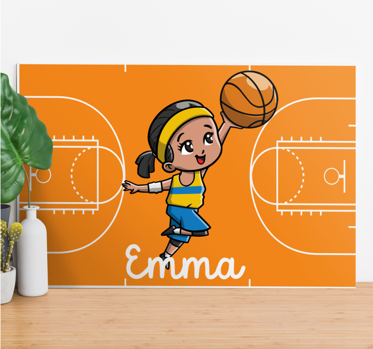 Detský obraz na stenu dievča hrajúce basketbal - Tenstickers
