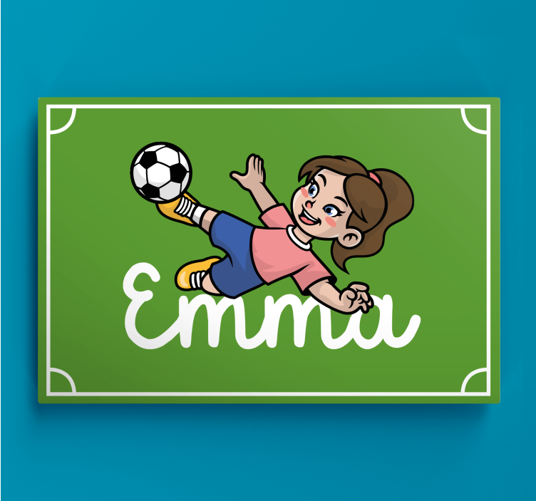 Personalizované obrazy na stenu dievčenského futbalistu - Tenstickers