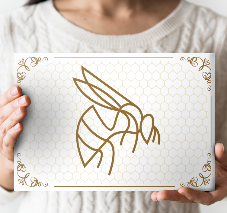 Elegantné včelie ilustračné obrazy na stenu do spálne - Tenstickers