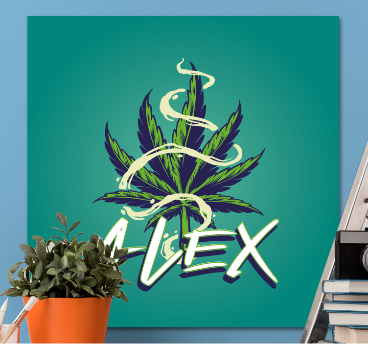 Cannabis illustration graffiti canvas - Tenstickers